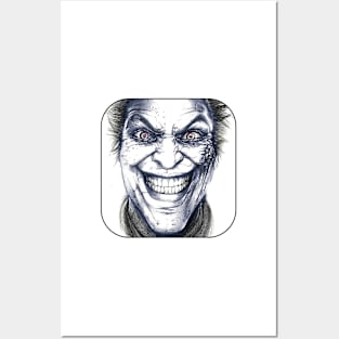 joker hand drawing graphic design and drawing by ironpalatte Posters and Art